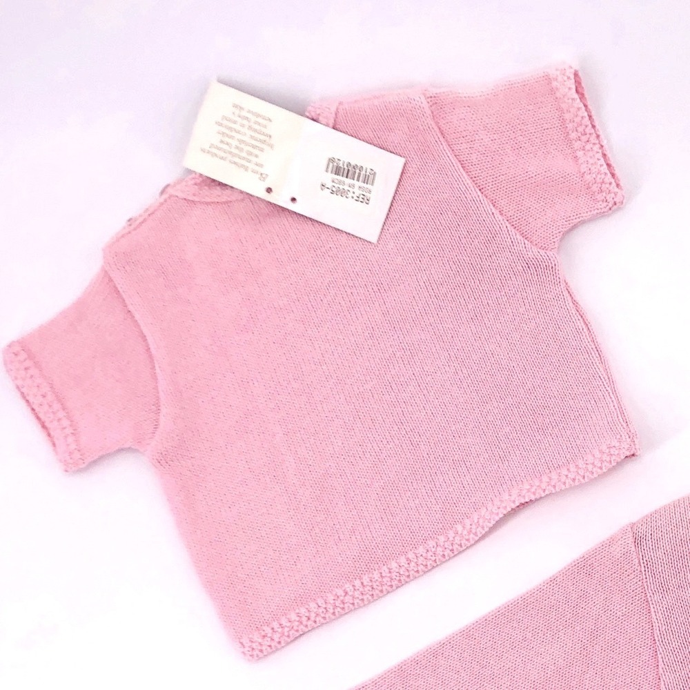 NWT 12 Month Born Babies Short Sleeve Sweater Baby Pink Knit‎
